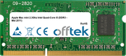 Mac Mini 2.3Ghz Intel Quad-Core I5 (DDR3 - Mid 2011) 4Go Module - 204 Pin 1.5v DDR3 PC3-10600 SoDimm