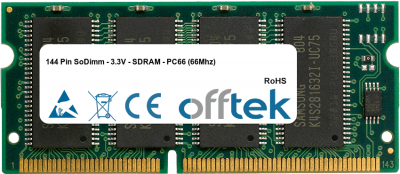  144 Pin SoDimm - 3.3V - SDRAM - PC66 (66Mhz) 128MB Module