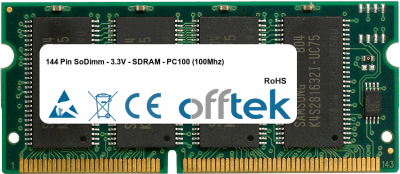  144 Pin SoDimm - 3.3V - SDRAM - PC100 (100Mhz) 128MB Module
