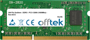  204 Pin Sodimm - DDR3 - PC3-12800 (1600Mhz) - Non-ECC 16GB Module