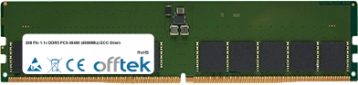  288 Pin 1.1v DDR5 PC5-38400 (4800Mhz) ECC Dimm 16GB Module
