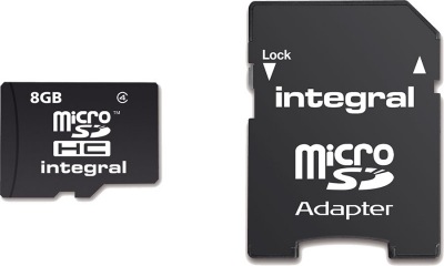 Integral Micro SDHC (avec Adaptateur) (Class 4) 8GB Carte (Class 4)