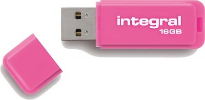 Integral Neon USB Lecteur 16GB Lecteur (Pink)